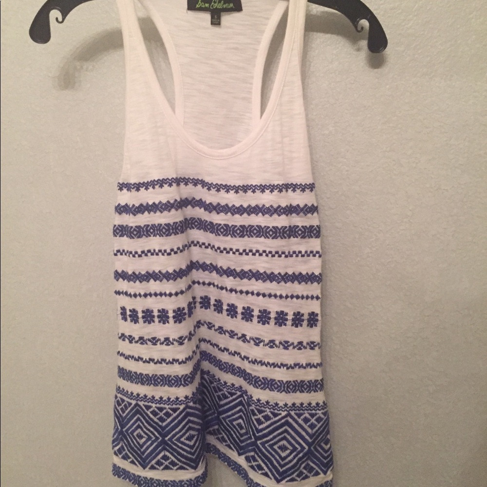 White embroidered tank top